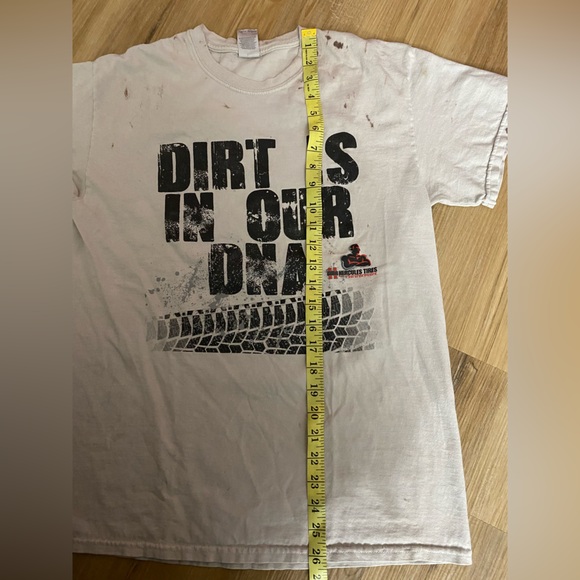 😎🤩Vintage Cotton- Dirt Is In Our DNA- Off White Shortsleeved Graphic Tee Shirt - Picture 7 of 8